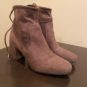 Franco sarto brown suede ankle booties